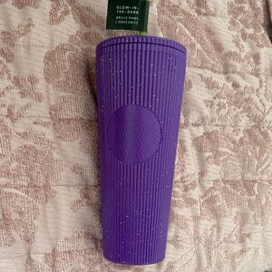 Starbucks Radiant Purple Textured Tumbler venti glow in dark Halloween